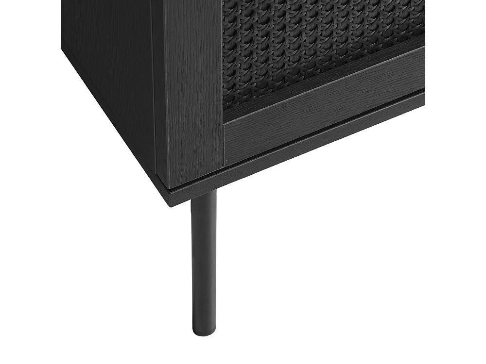 Rinto - Buffet 3 portes en bois et métal L140cm : Couleur - Noir