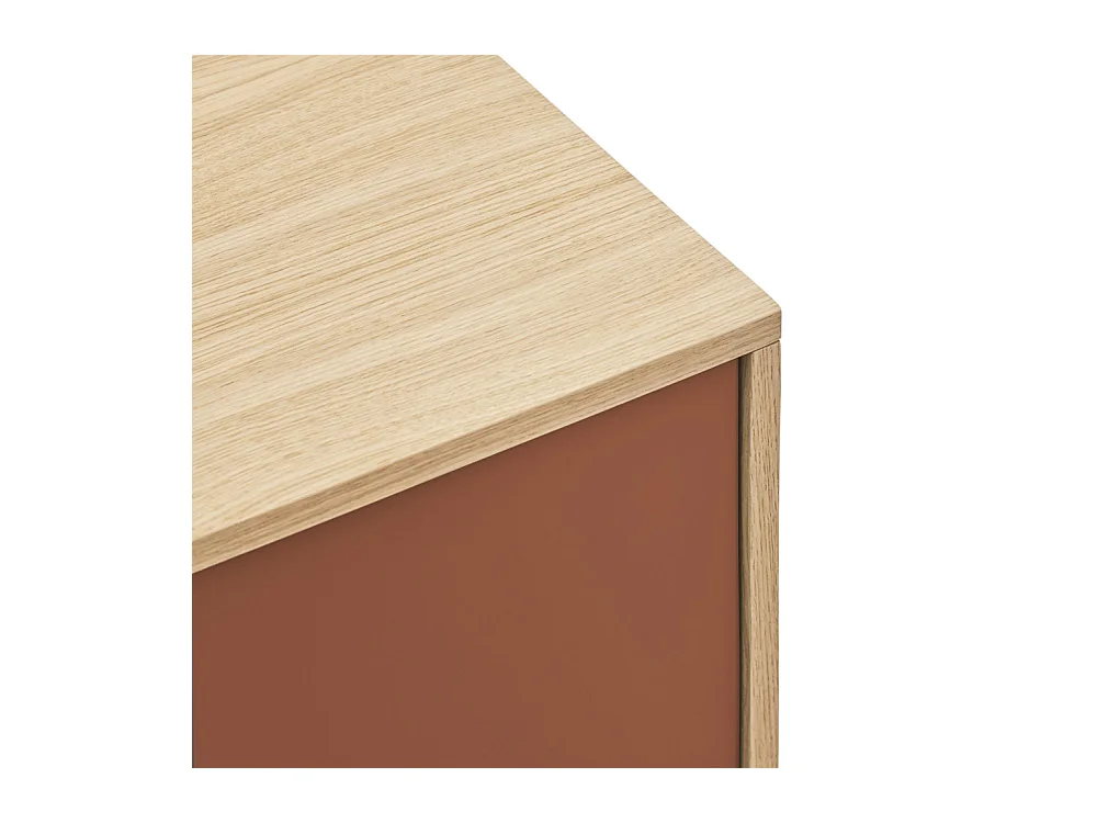 Yoko - Buffet 2 portes 3 tiroirs en bois L180cm : Couleur - Rouge brique