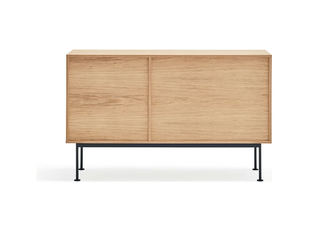 Yoko - Buffet 1 porte 3 tiroirs en bois L128cm : Couleur - Gris anthracite