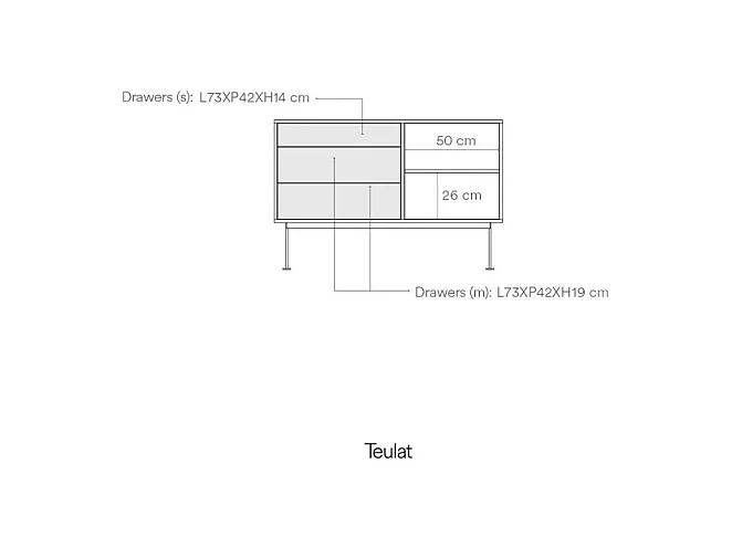 Yoko - Buffet 1 porte 3 tiroirs en bois L128cm : Couleur - Gris anthracite