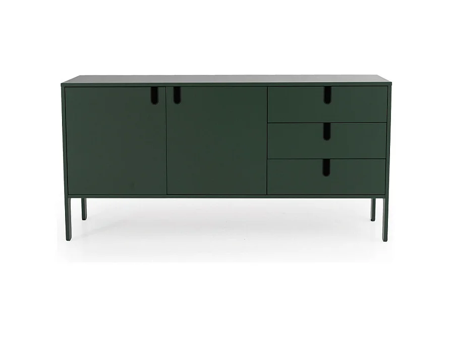 Uno - Buffet en bois 2 portes 3 tiroirs L171cm : Couleur - Vert kaki
