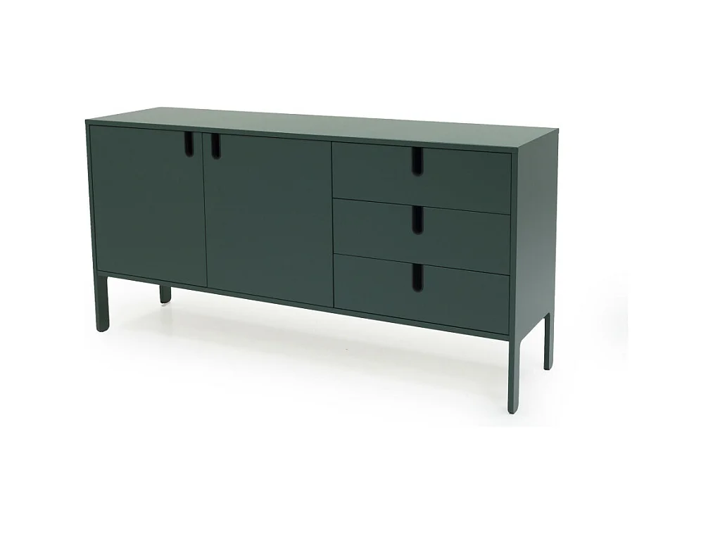 Uno - Buffet en bois 2 portes 3 tiroirs L171cm : Couleur - Vert kaki