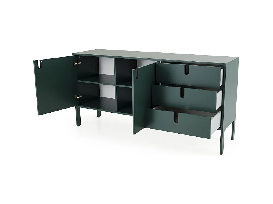 Uno - Buffet en bois 2 portes 3 tiroirs L171cm : Couleur - Vert kaki