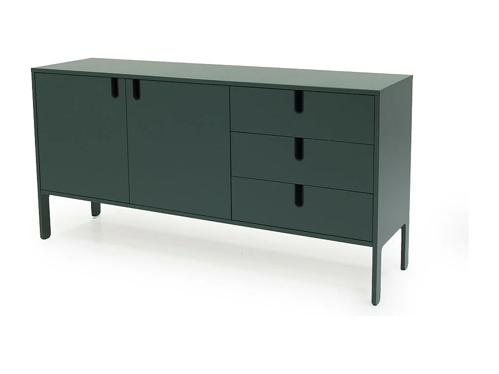 Uno - Buffet en bois 2 portes 3 tiroirs L171cm : Couleur - Vert kaki
