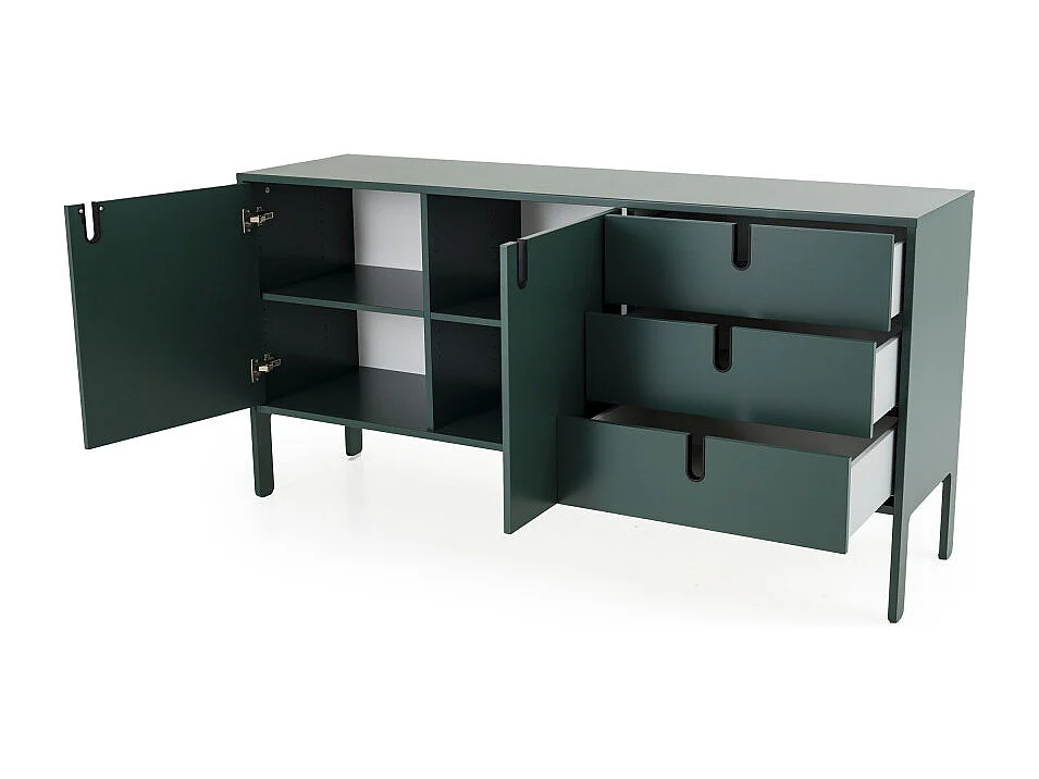 Uno - Buffet en bois 2 portes 3 tiroirs L171cm : Couleur - Vert kaki