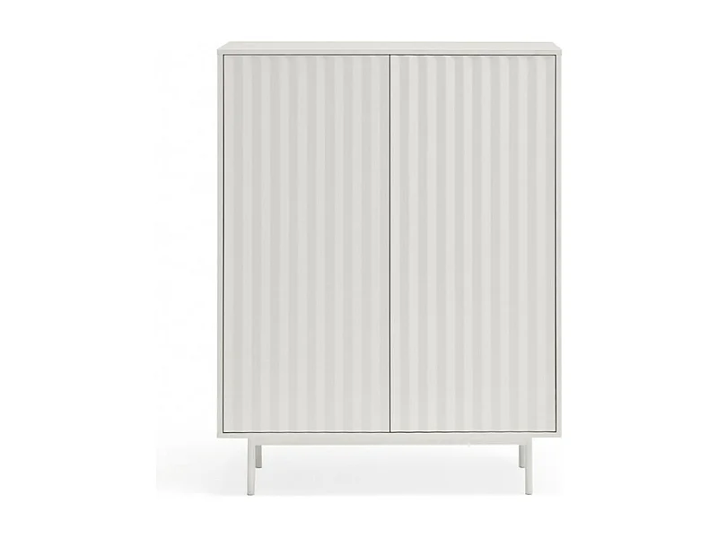 Sierra - Buffet haut en bois 2 portes 2 tiroirs : Couleur - Blanc
