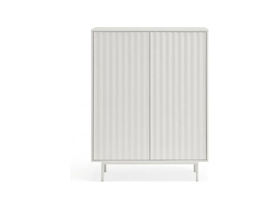 Sierra - Buffet haut en bois 2 portes 2 tiroirs : Couleur - Blanc