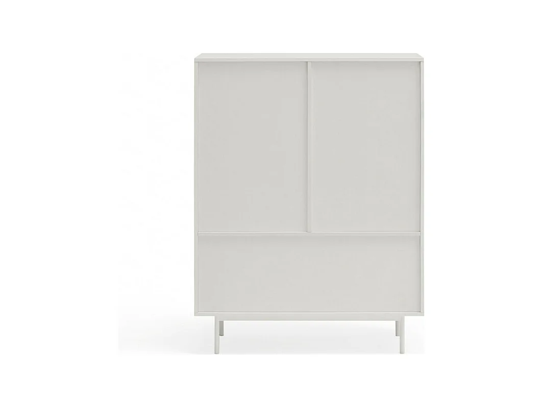 Sierra - Buffet haut en bois 2 portes 2 tiroirs : Couleur - Blanc