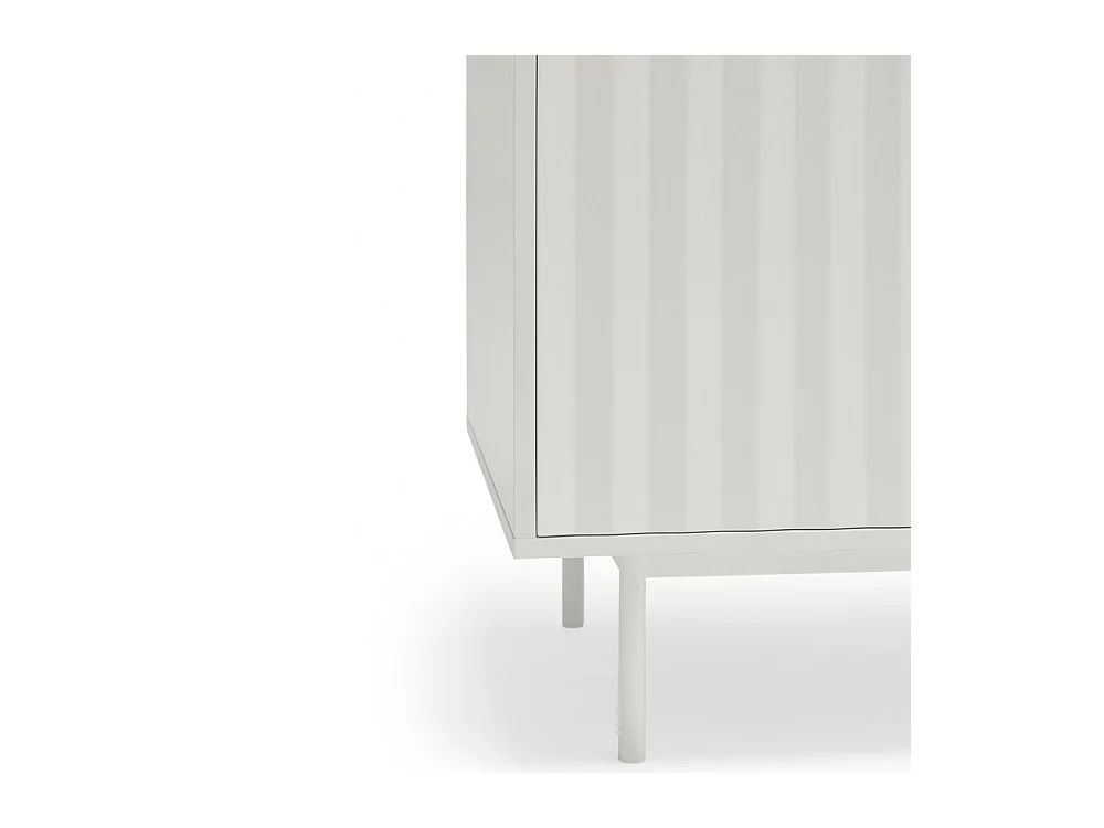 Sierra - Buffet haut en bois 2 portes 2 tiroirs : Couleur - Blanc