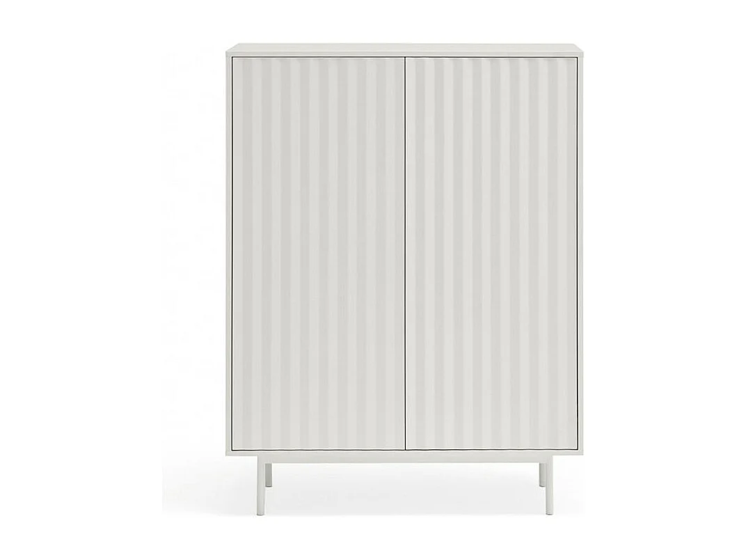 Sierra - Buffet haut en bois 2 portes 2 tiroirs : Couleur - Blanc
