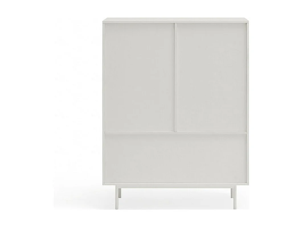 Sierra - Buffet haut en bois 2 portes 2 tiroirs : Couleur - Blanc