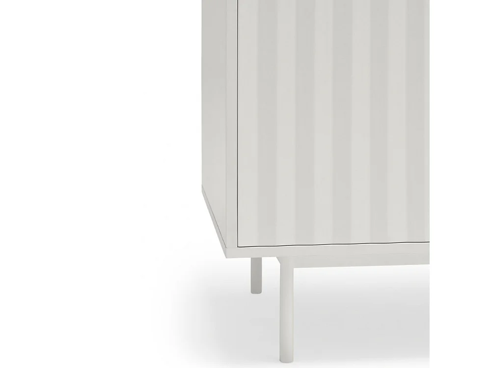 Sierra - Buffet haut en bois 2 portes 2 tiroirs : Couleur - Blanc