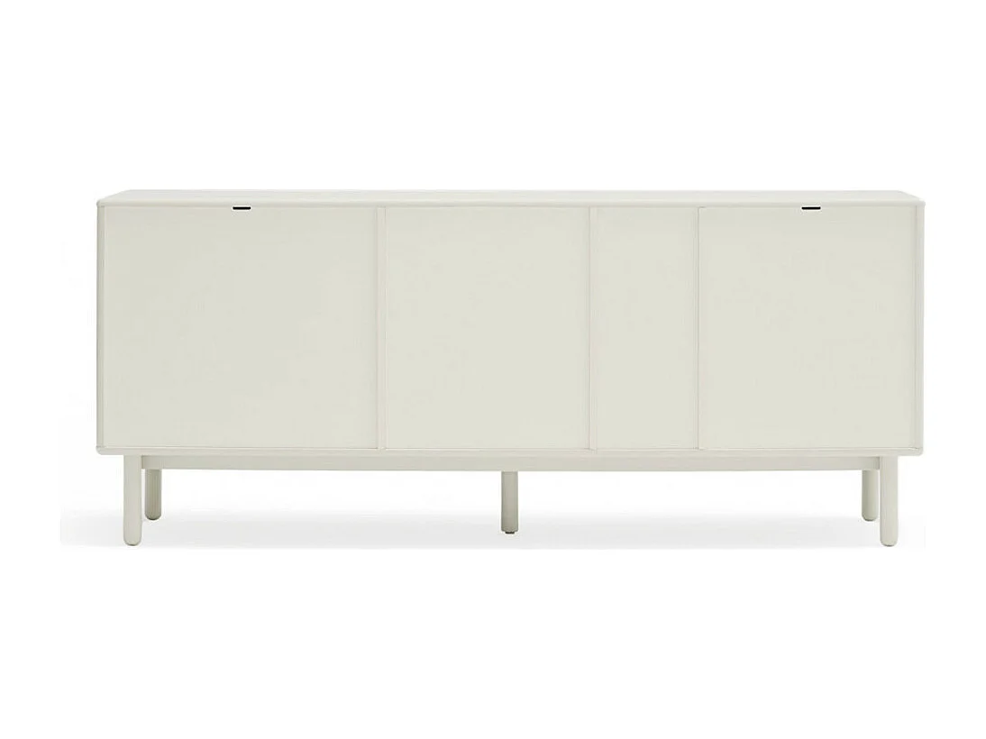 Corvo - Buffet 1 porte 6 tiroirs en bois L180cm : Couleur - Blanc