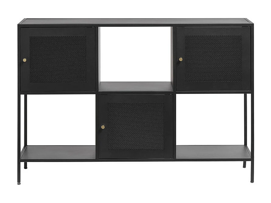 Abel - Buffet 3 portes, 3 niches en métal L120cm : Couleur - Noir