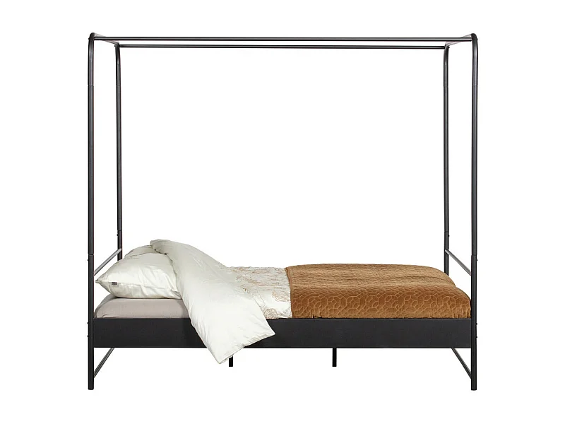 Bunk - Lit en métal 160x200cm - Noir