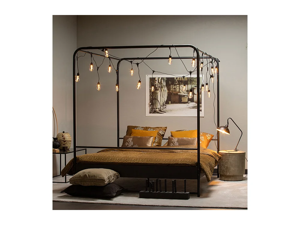 Bunk - Lit en métal 160x200cm - Noir