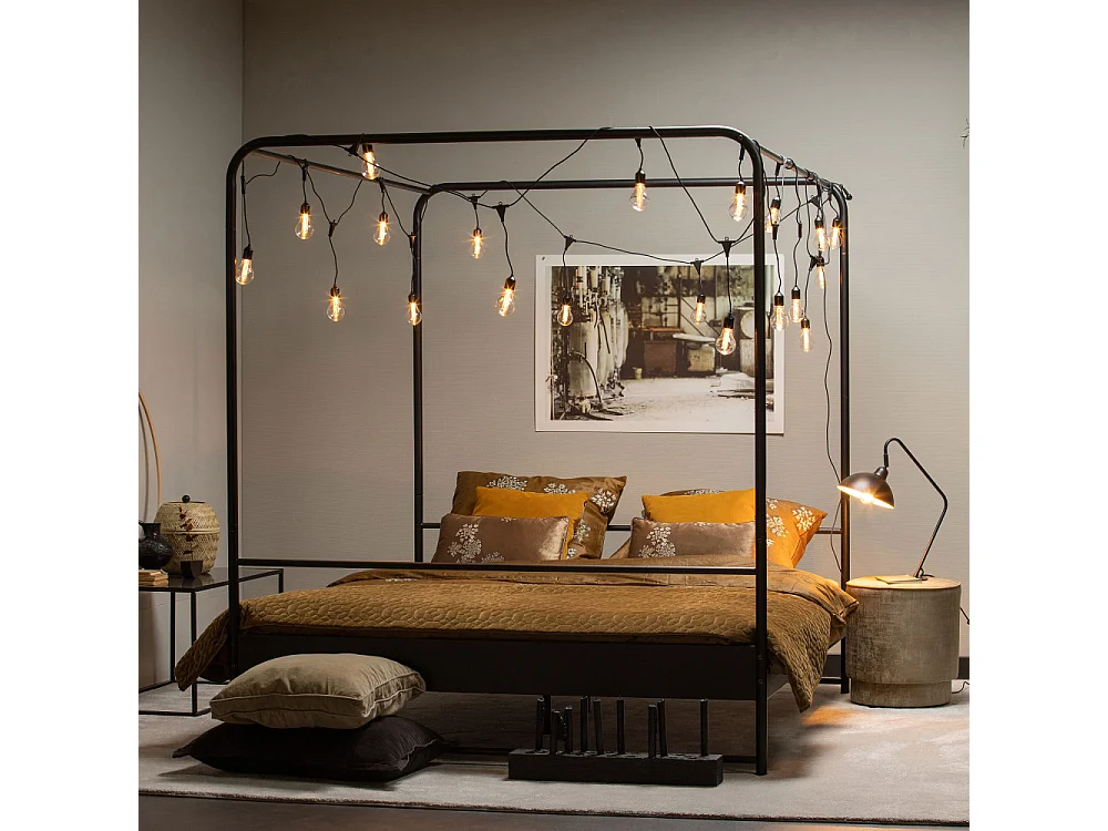 Bunk - Lit en métal 160x200cm - Noir