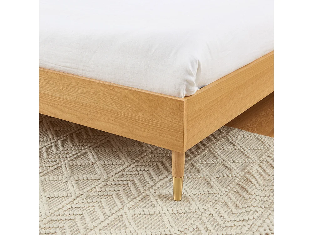 Bombong - Lit en bois et cannage 160x200cm - Bois clair