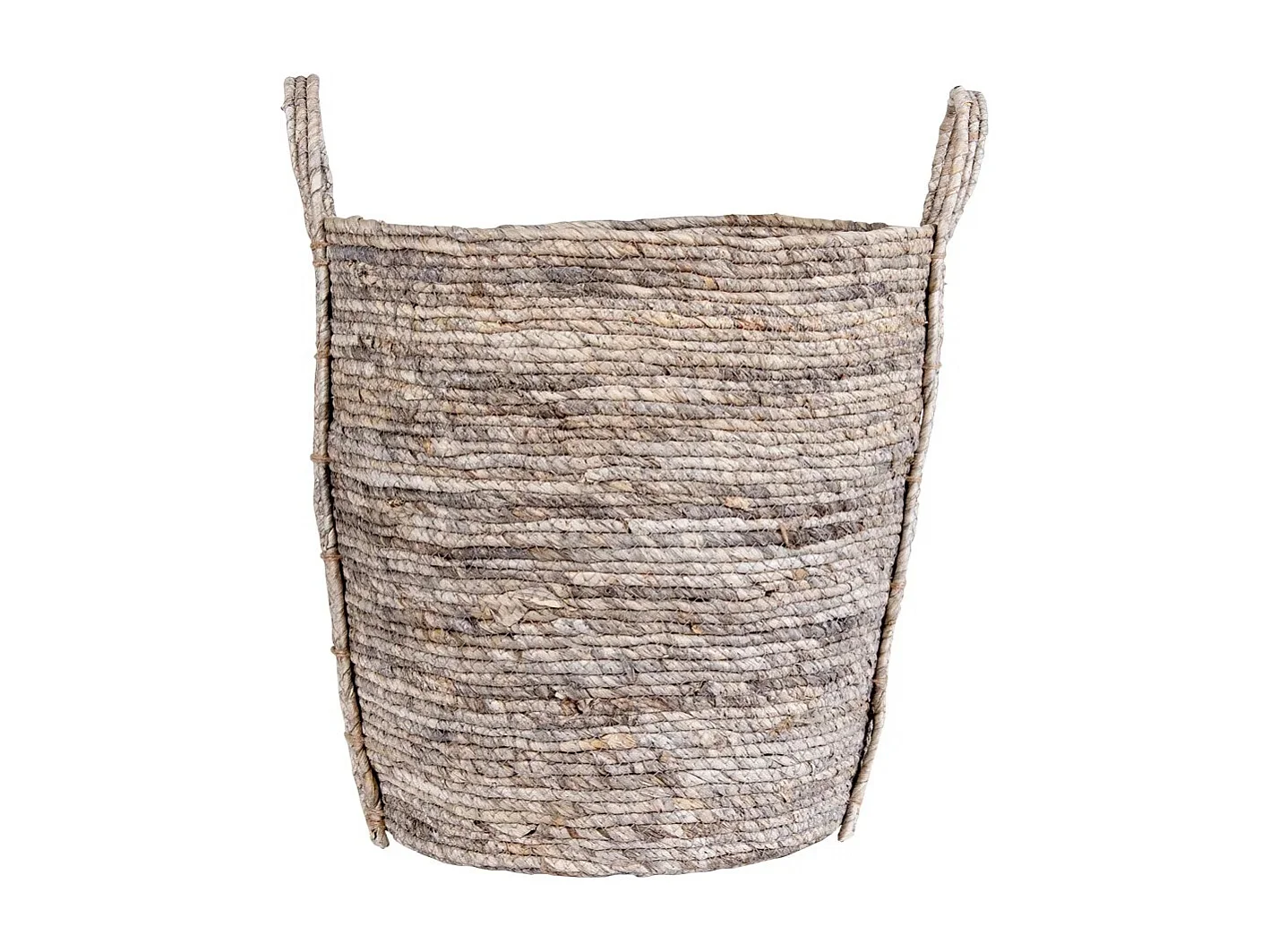 Panier de rangement rond UDINE – Feuille de maïs grise