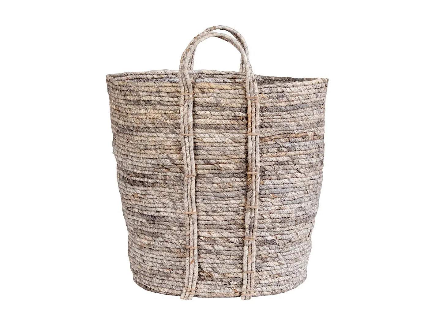 Panier de rangement rond UDINE – Feuille de maïs grise