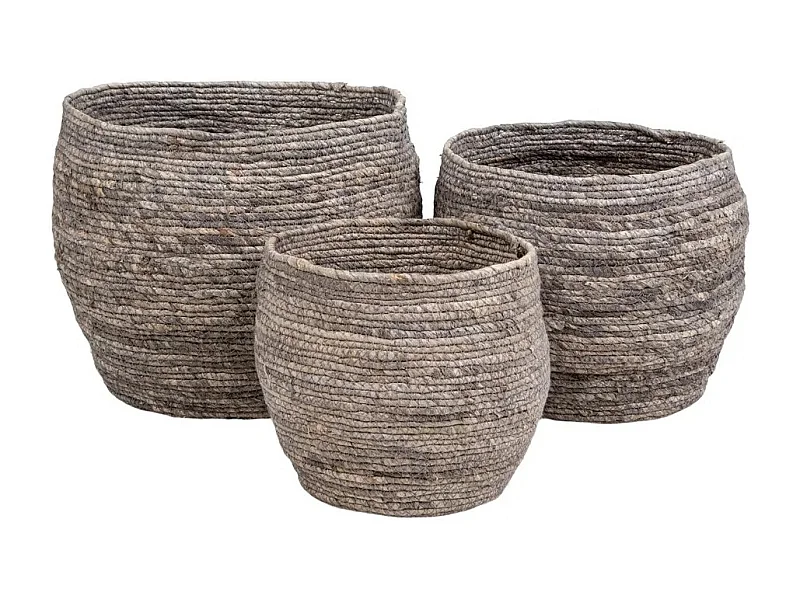 Vintage beige en bruin leren opbergmand Alsi 2