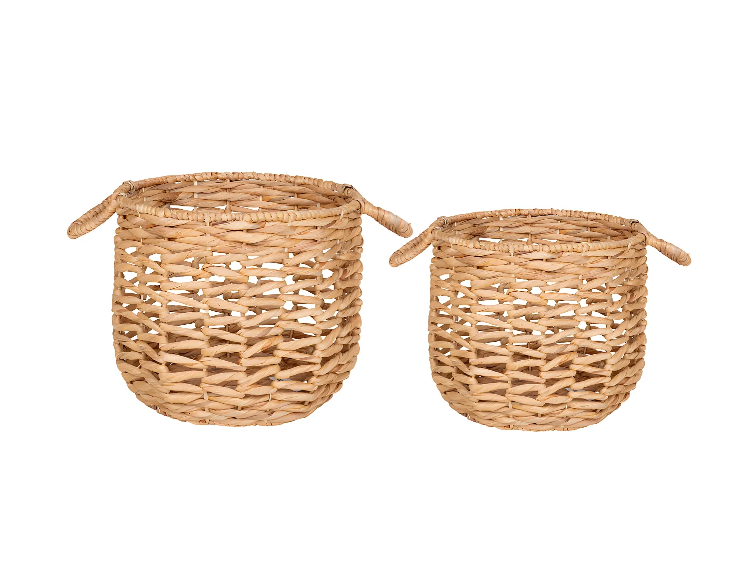 Adra - Lot de 2 paniers en jacinthe d'eau - Couleur - Naturel
