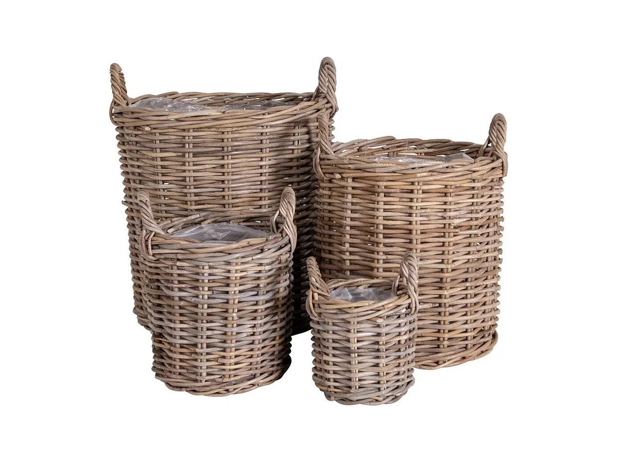 Lot de 4 paniers en rotin naturel CAOR – Design bohème