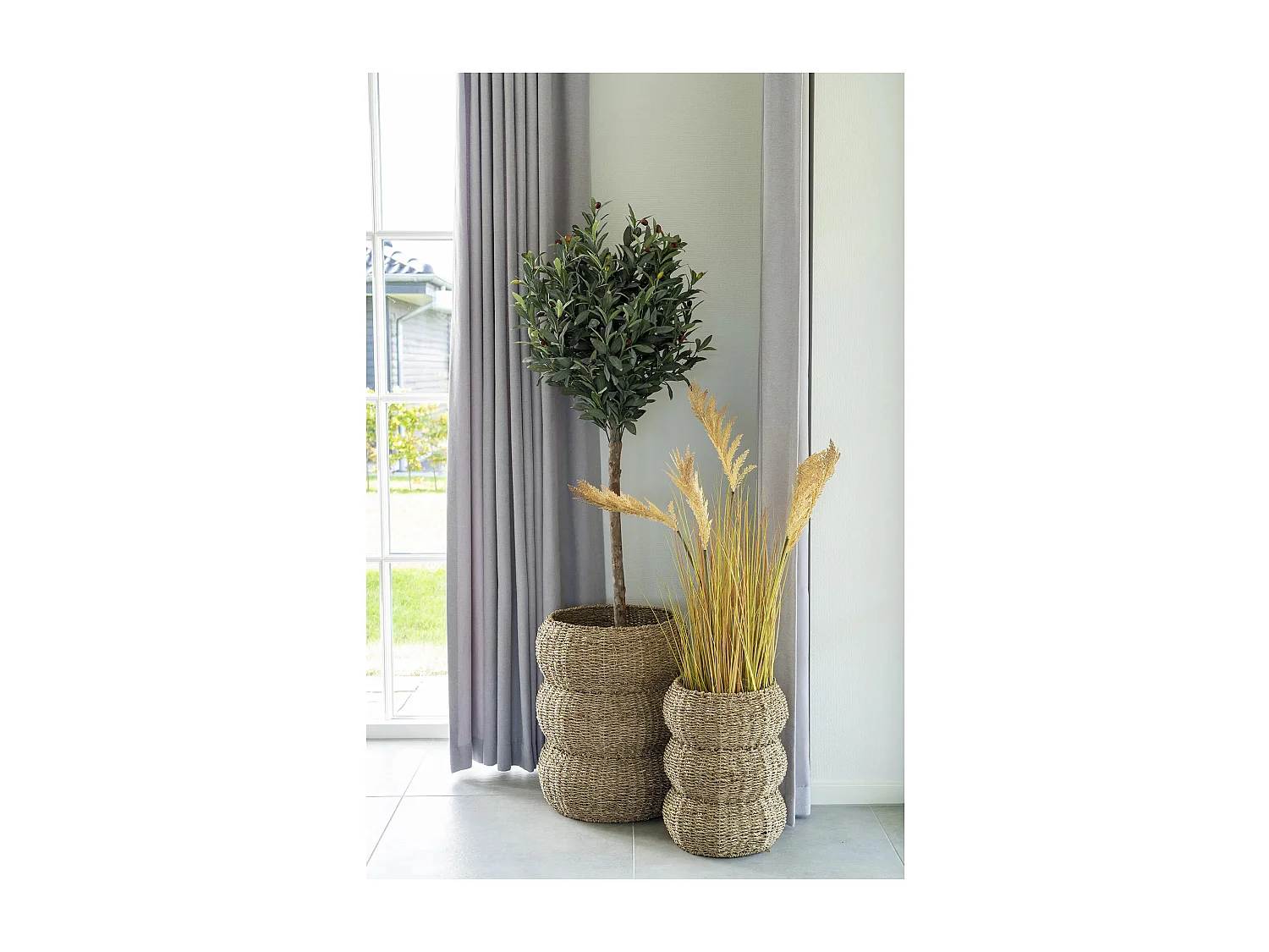 Set van 2 ronde SARBAS manden – Natuurlijk zeegras