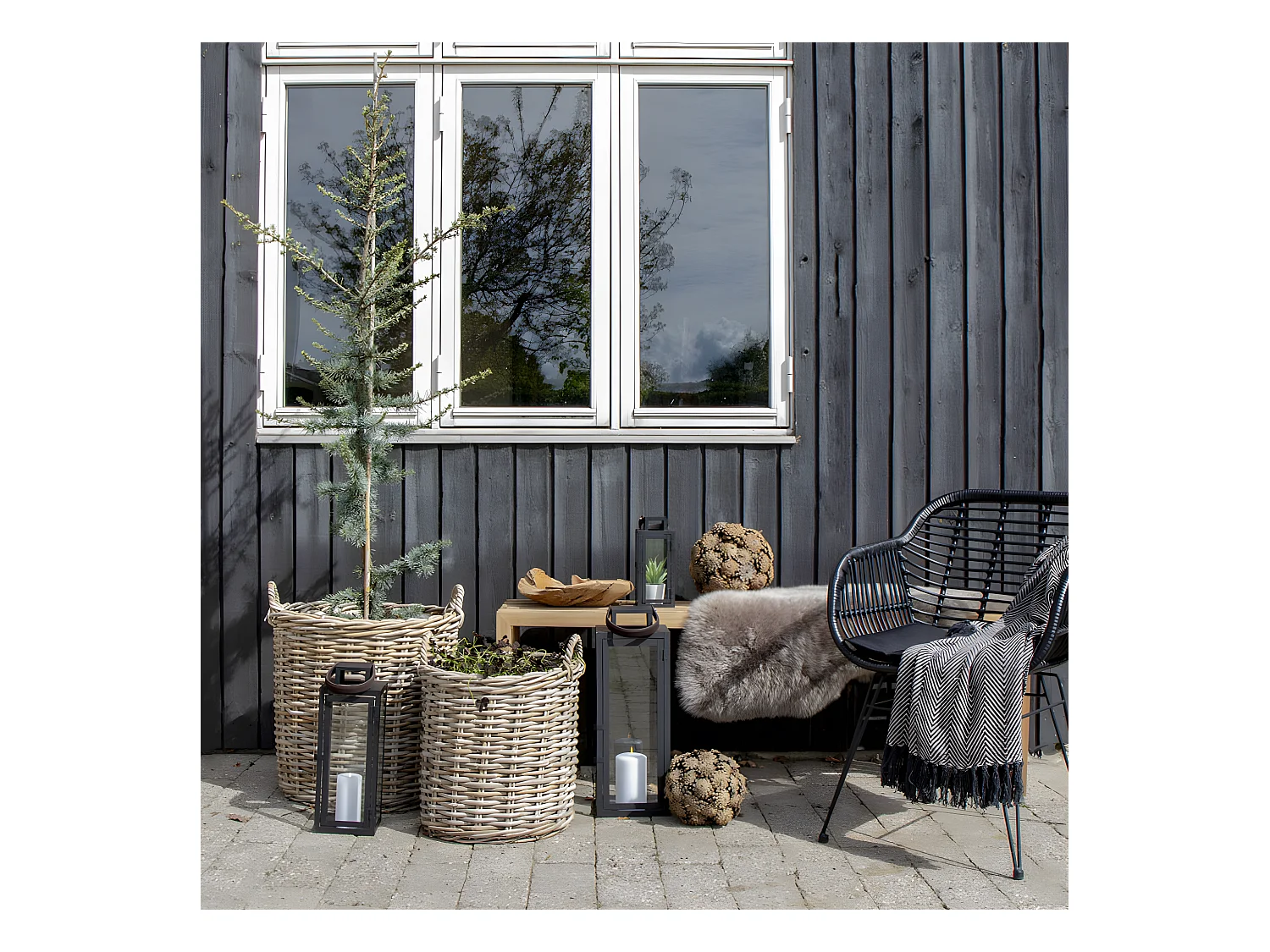 Indo - Lot de 2 paniers en rotin - Naturel