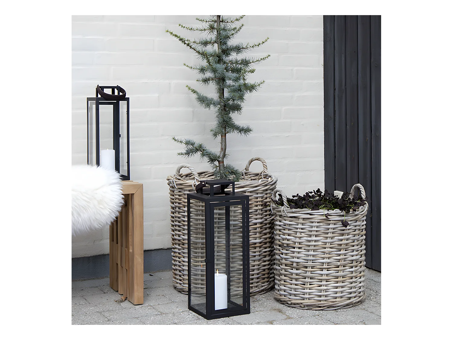 Indo - Lot de 2 paniers en rotin - Naturel