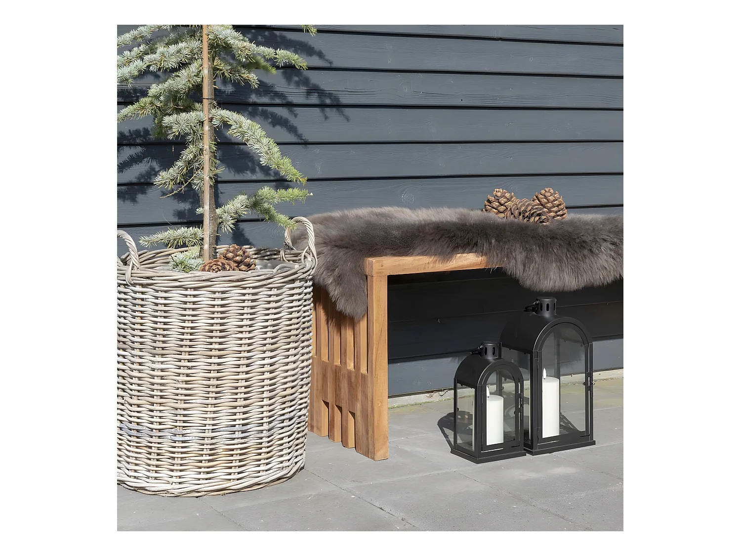 Indo - Lot de 2 paniers en rotin - Naturel