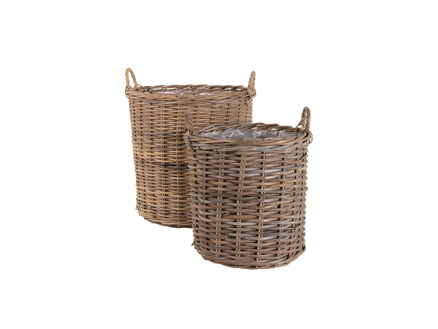 Indo - Lot de 2 paniers en rotin - Naturel