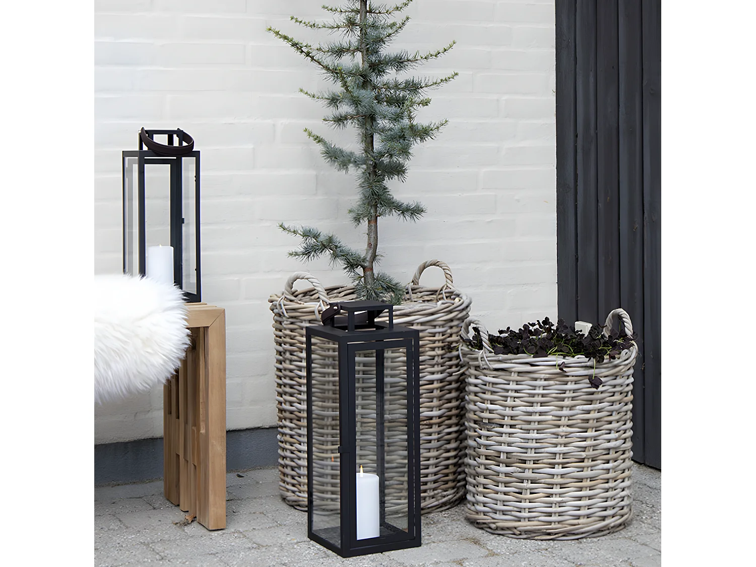 Indo - Lot de 2 paniers en rotin - Naturel