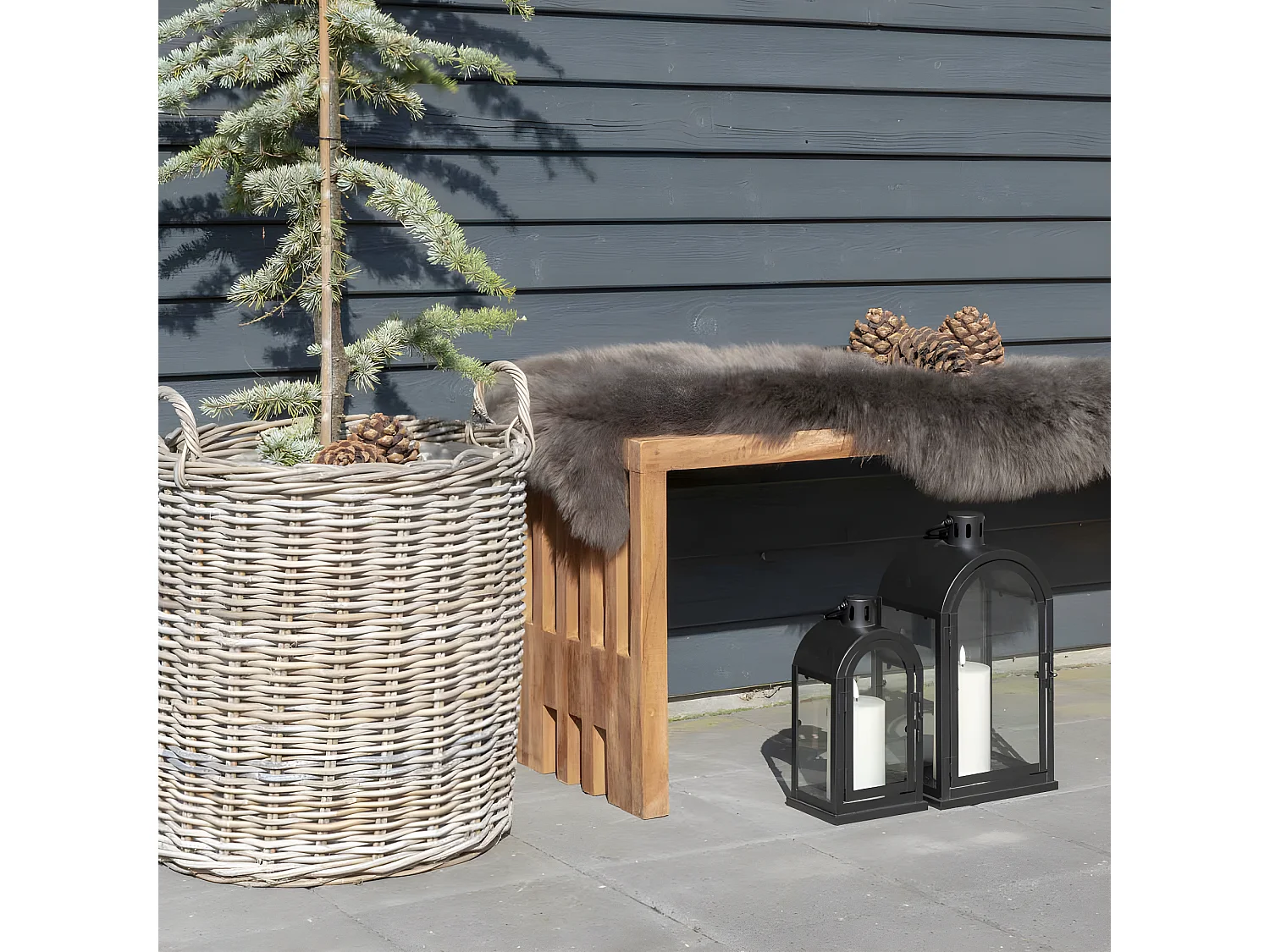 Indo - Lot de 2 paniers en rotin - Naturel