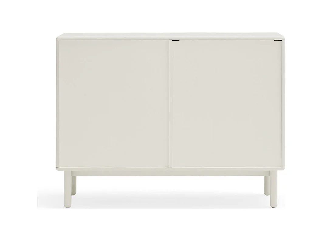 Corvo - Commode 7 tiroirs 1 niche en bois L120xH90cm - Blanc
