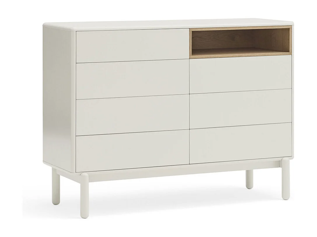 Cômoda creme 7 gavetas 120x40 cm