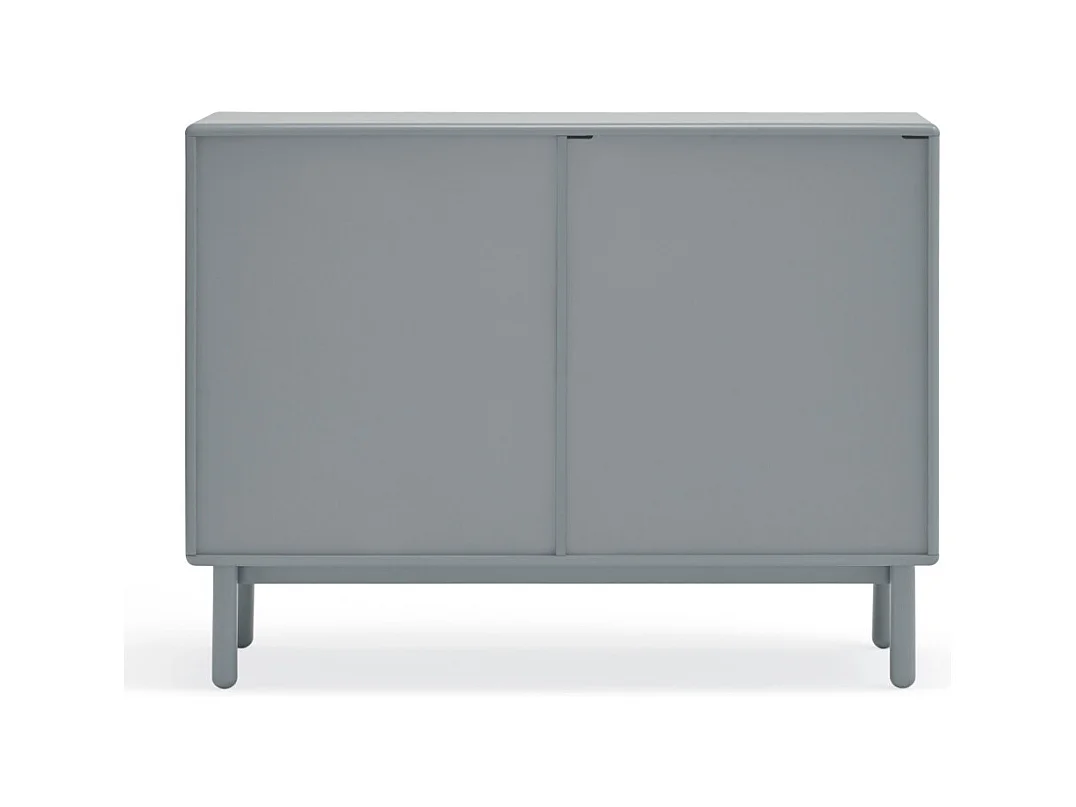 Corvo - Commode 7 tiroirs 1 niche en bois L120xH90cm - Gris clair