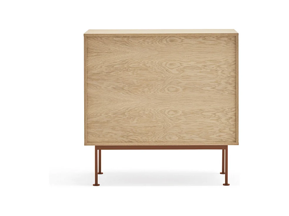 Yoko - Commode 4 tiroirs en bois L90xH45cm - Rouge brique