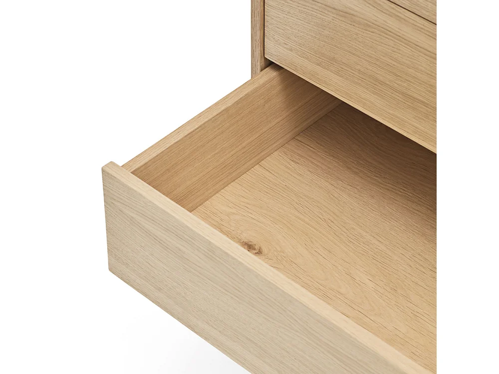 Yoko - Commode 4 tiroirs en bois L90xH45cm - Rouge brique