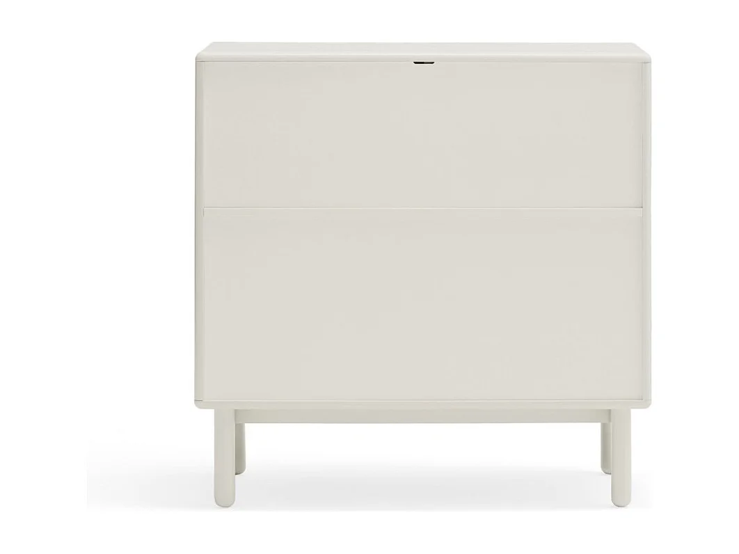 Corvo - Commode 4 tiroirs 1 niche en bois L90xH90cm - Blanc