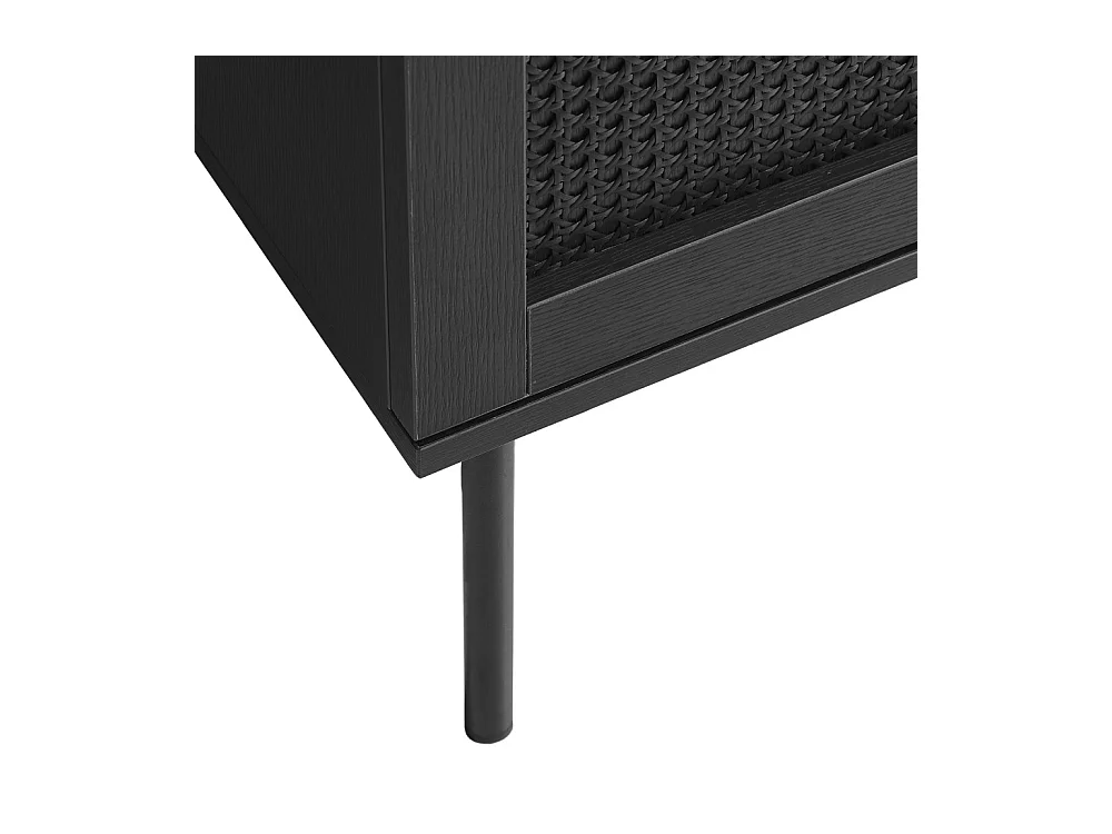 Rinto - Commode 3 tiroirs en bois et métal L80cm - Noir