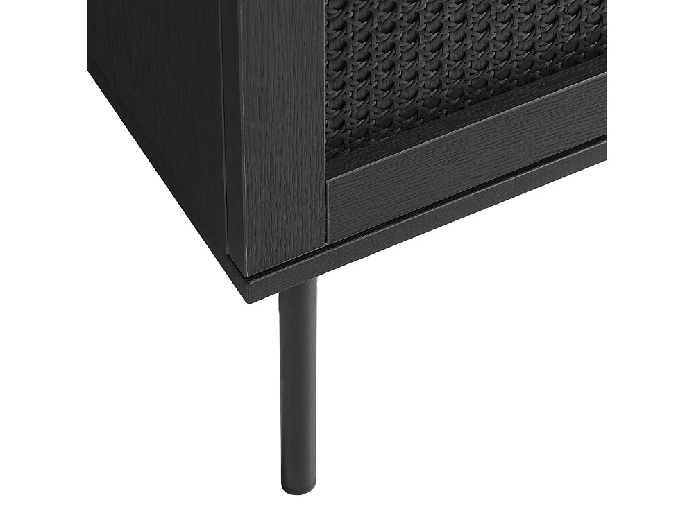 Rinto - Commode 3 tiroirs en bois et métal L80cm - Noir