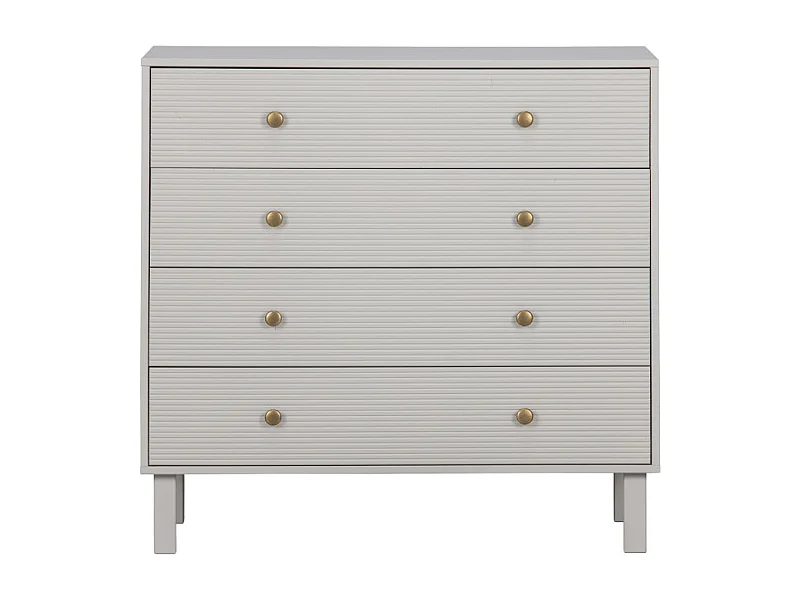 Madu - Commode 4 tiroirs en bois L94cm - Gris clair