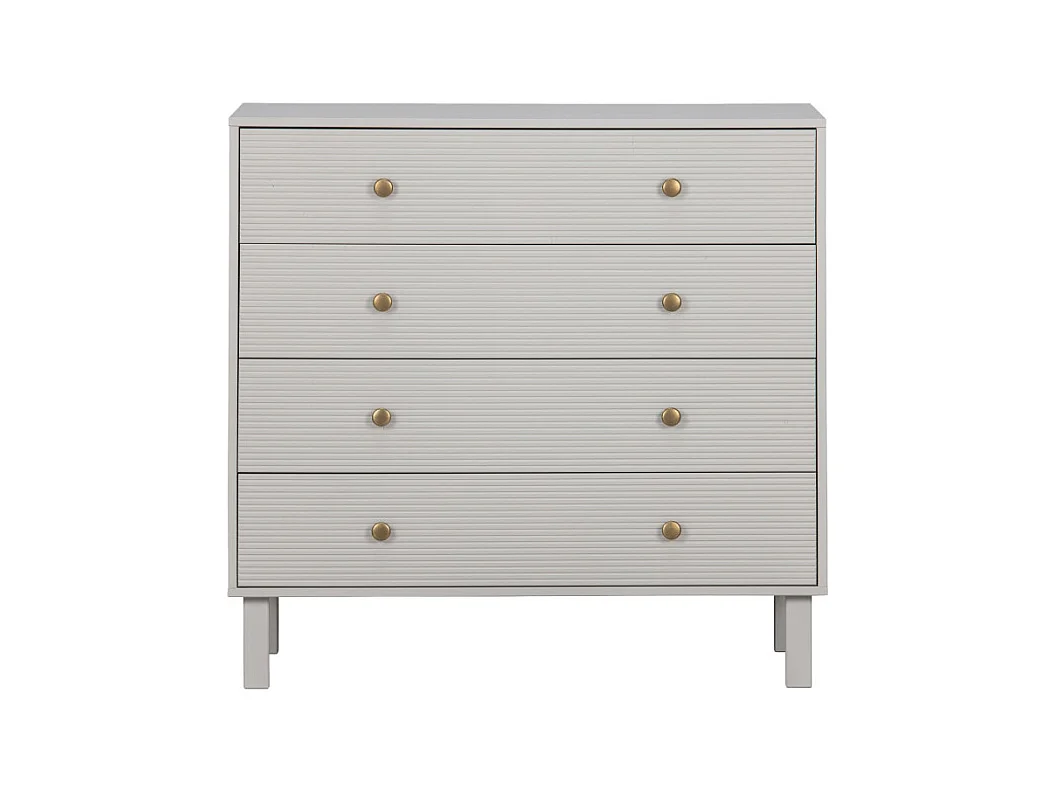 Madu - Commode 4 tiroirs en bois L94cm - Gris clair