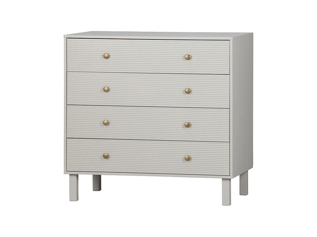 Madu - Commode 4 tiroirs en bois L94cm - Gris clair