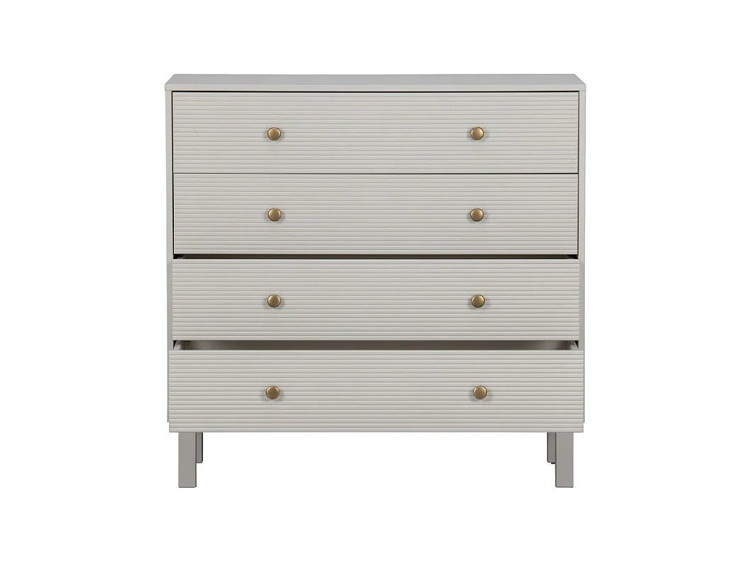 Madu - Commode 4 tiroirs en bois L94cm - Gris clair