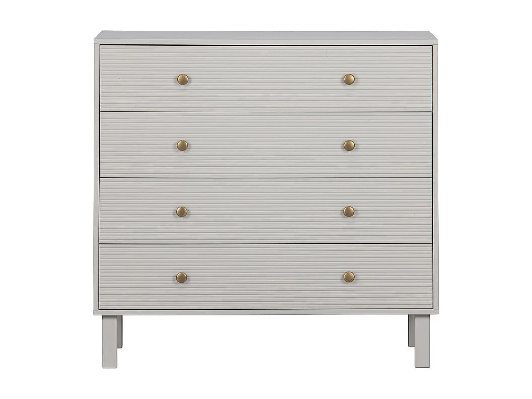 Madu - Commode 4 tiroirs en bois L94cm - Gris clair