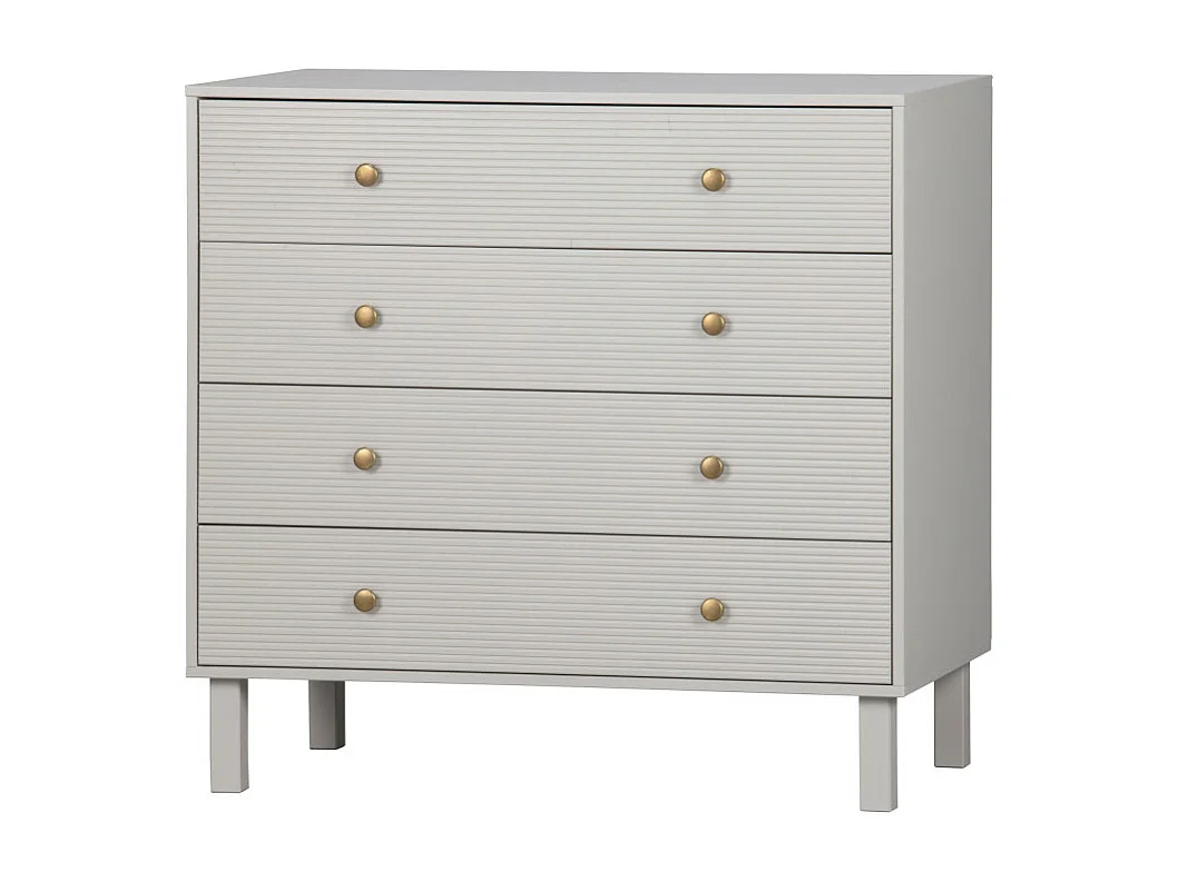 Madu - Commode 4 tiroirs en bois L94cm - Gris clair