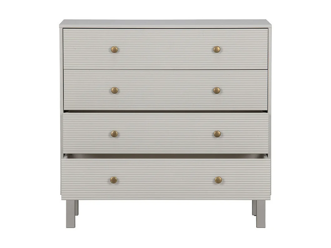 Madu - Commode 4 tiroirs en bois L94cm - Gris clair