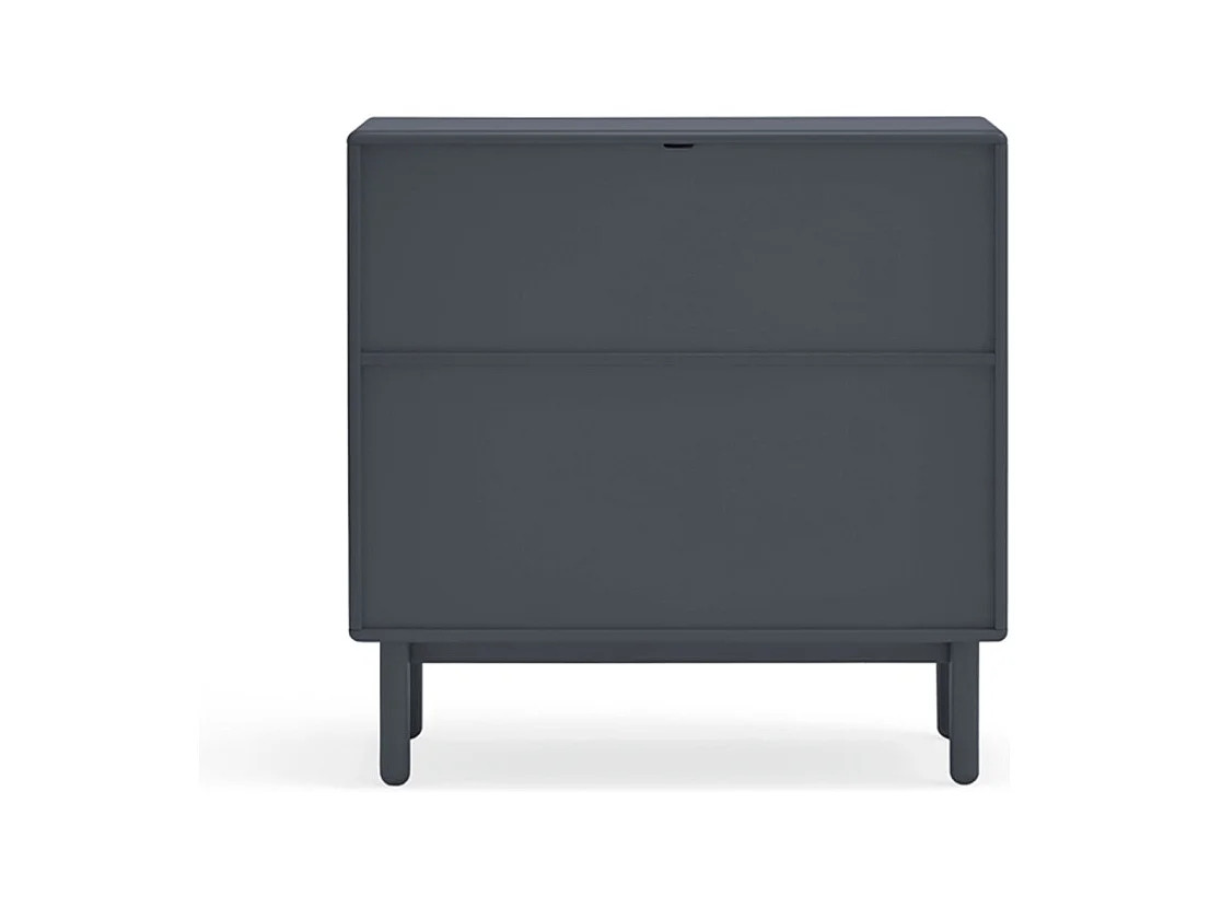 Corvo - Commode 4 tiroirs 1 niche en bois L90xH90cm - Gris anthracite